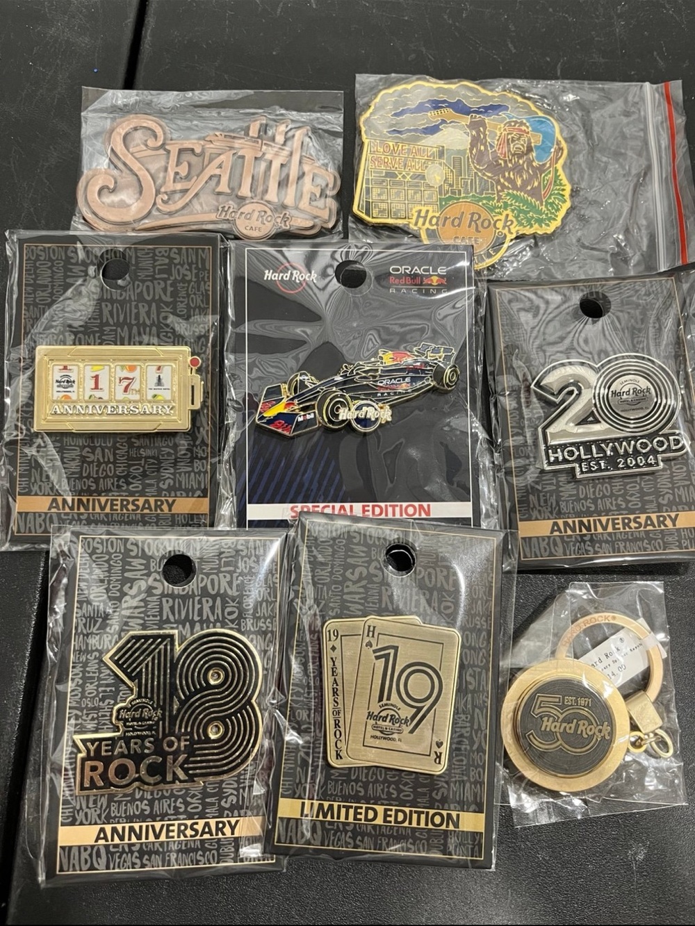 Hard Rock Cafe Pin Magnet Keychain Bundle of 8 New